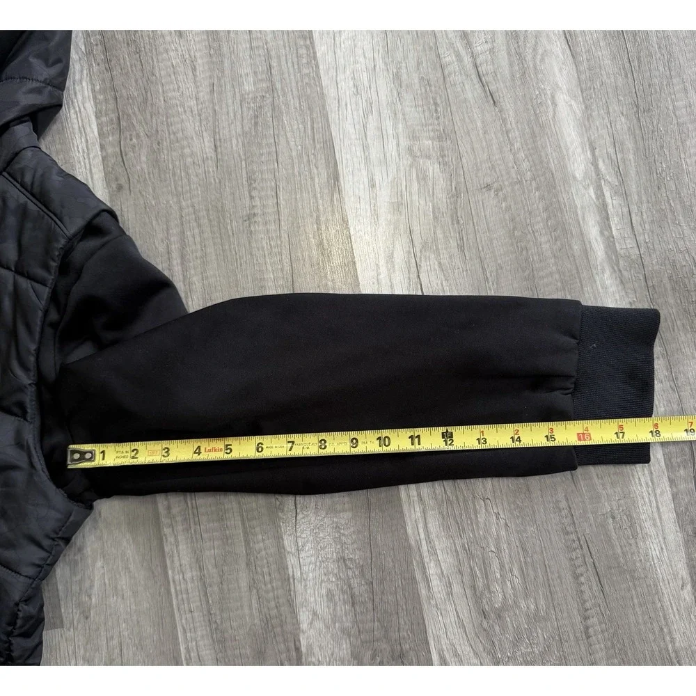 Under Armour Twofer Youth YXL Black Camo Full Zip Hooded Puffer Quilted Jacket